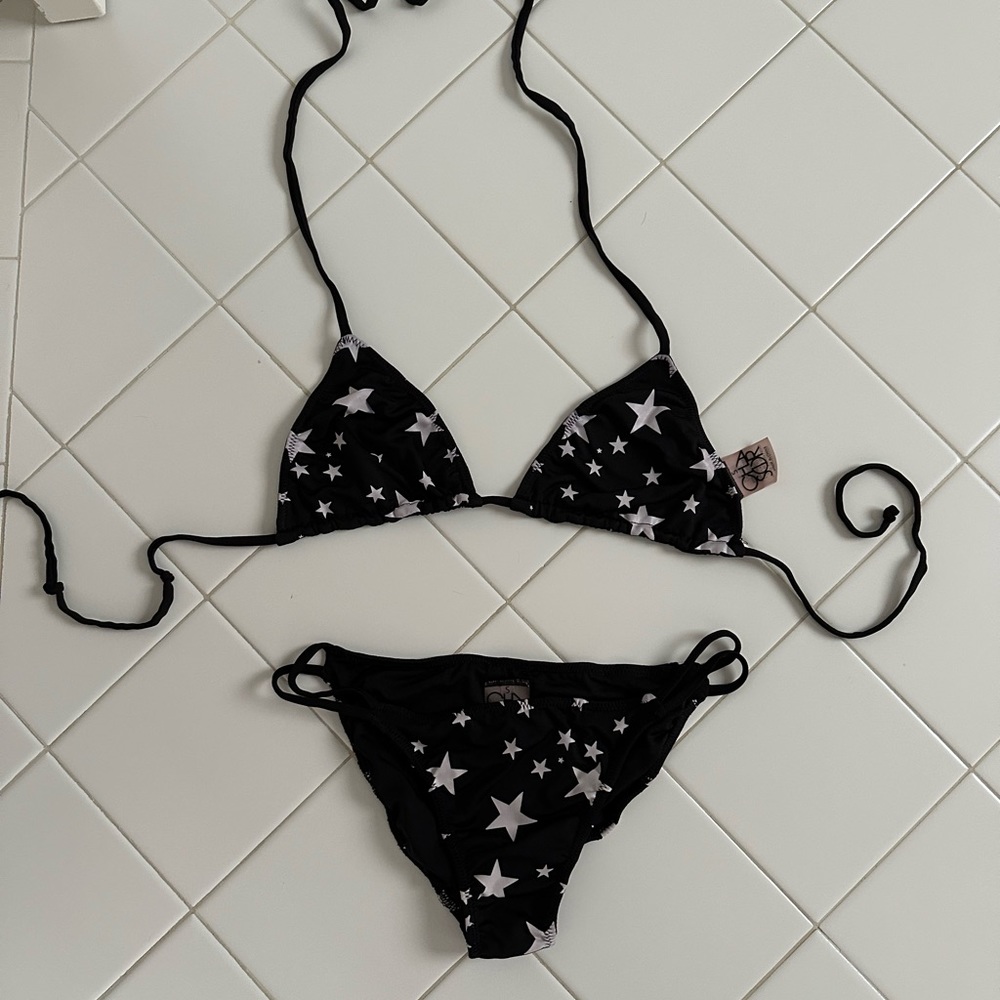 Chaser black and white star bikini set